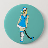 Blue Christmas catgirl Button (Vorderseite)