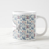 Blue Christmas Chinoiserie Newlyweds Jumbo-Tasse (Rechts)