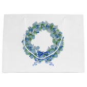 Blue Christmas Chinoiserie Wreath Tasche Große Geschenktüte (Vorderseite)