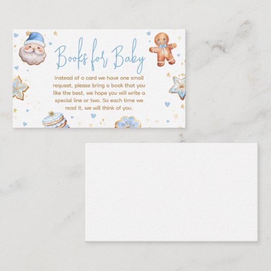 Blue Christmas Cookie Baby Shower Books for Baby Begleitkarte (Vorne/Hinten)