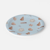 Blue Christmas Cookie Exchange Pappteller (Schrägansicht)