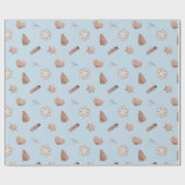 Blue Christmas Cookie Swap Exchange Geschenkpapier (Flach)