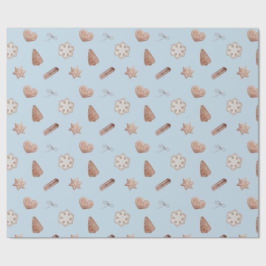 Blue Christmas Cookie Swap Exchange Geschenkpapier (Flach)