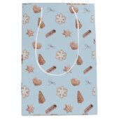 Blue Christmas Cookie Swap Exchange Mittlere Geschenktüte (Vorderseite)