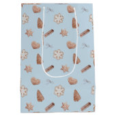 Blue Christmas Cookie Swap Exchange Mittlere Geschenktüte (Rückseite)