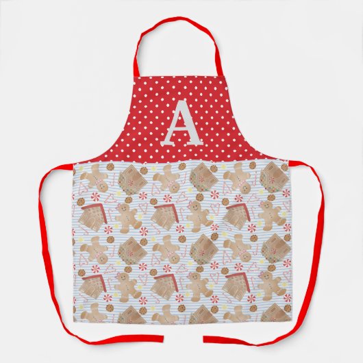 Blue Christmas Cookies Schürze, Mittel-Schürze Schürze (Vorderseite)