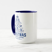 Blue Christmas Crew Tasse für Kollegen oder Freund (Vorderseite Links)