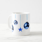 Blue Christmas Decoration Balls Foto Kaffeetasse (Vorderseite Links)