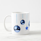 Blue Christmas Decoration Balls Foto Kaffeetasse (Links)