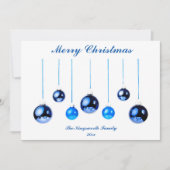 Blue Christmas Decoration baubles Foto flache Kart (Vorderseite)