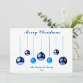 Blue Christmas Decoration baubles Foto flache Kart (Stehend Vorderseite)
