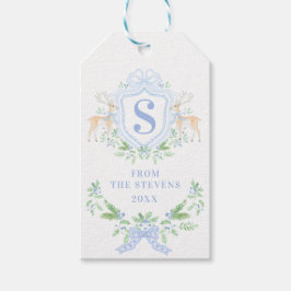 Blue Christmas Deh Wappen Monogram mit Name Geschenkanhänger