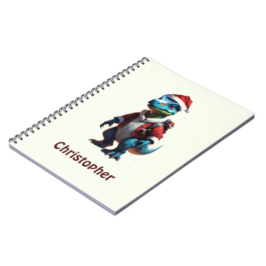 Blue Christmas Dinosaurier Notizblock (Linke Seite)