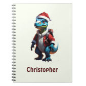 Blue Christmas Dinosaurier Notizblock (Vorderseite)