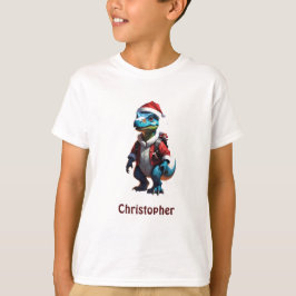 Blue Christmas Dinosaurier T-Shirt