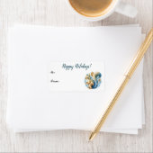 Blue Christmas Eichhörnchen Adressaufkleber (Insitu)