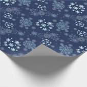 Blue Christmas Elegant Snowflake Pattern Geschenkpapier (Ecke)