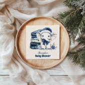 Blue Christmas Elephant Baby Dusche Serviette