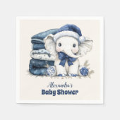 Blue Christmas Elephant Baby Dusche Serviette (Vorderseite)