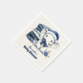 Blue Christmas Elephant Baby Dusche Serviette (Ecke)