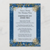 Blue Christmas Family Dinner Menü Vorlage (Vorderseite)