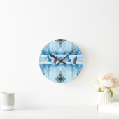 Blue Christmas Gans Clock Runde Wanduhr (Zuhause)