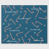 Blue Christmas Gelly Lollies individuelle Name Geschenkpapier (Flach)