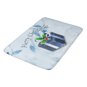 Blue Christmas Geschenk Bath Mat Badematte (Schrägansicht)
