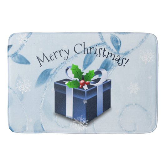 Blue Christmas Geschenk Bath Mat Badematte (Vorderseite)