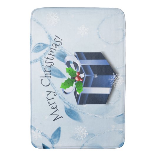 Blue Christmas Geschenk Bath Mat Badematte (Vorderseite Vertikal)