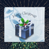 Blue Christmas Geschenk Blanket Fleecedecke