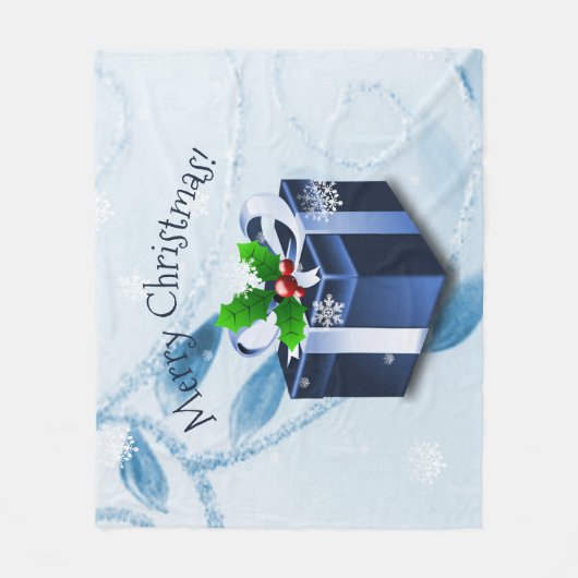 Blue Christmas Geschenk Blanket Fleecedecke (Vorderseite)