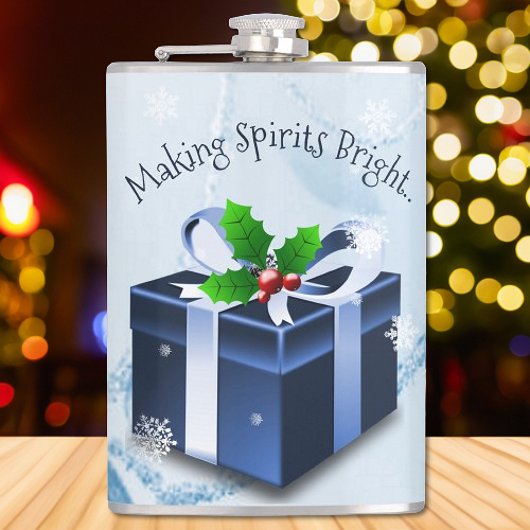 Blue Christmas Geschenk Flask Flachmann