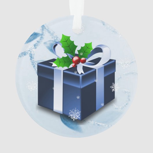 Blue Christmas Geschenk Ornament (Rückseite)