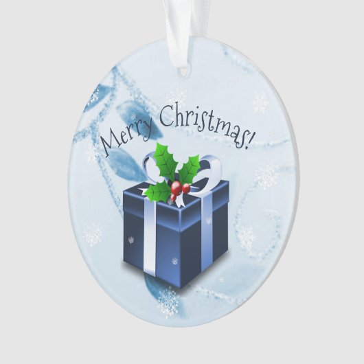 Blue Christmas Geschenk Ornament (Vorderseite)