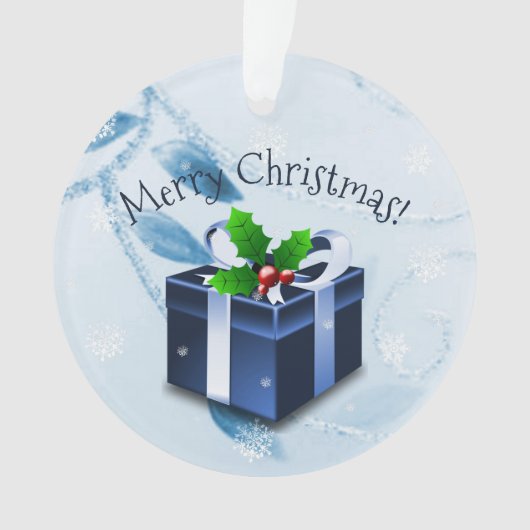 Blue Christmas Geschenk Ornament (Vorderseite)