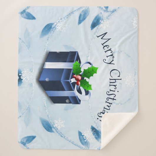 Blue Christmas Geschenk Sherpa Blanket Sherpadecke (Vorderseite)