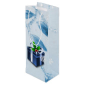 Blue Christmas Geschenk Wein Geschenktasche Geschenktüte Für Weinflaschen (Rückseite Schrägansicht)