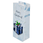 Blue Christmas Geschenk Wein Geschenktasche Geschenktüte Für Weinflaschen (Vorderseite Schrägansicht)