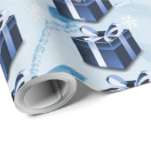 Blue Christmas Geschenkpapier (Rolleneckpunkt)