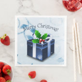 Blue Christmas Geschenkpapier Napkin Serviette (Beispiel)