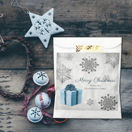 Blue Christmas Gift Favor Bag Geschenktütchen