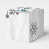 Blue Christmas Gift Favor Box Geschenkschachtel (Vorderseite)