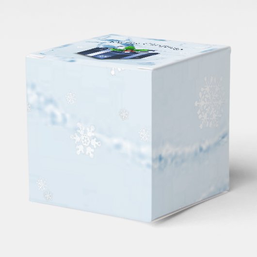 Blue Christmas Gift Favor Box Geschenkschachtel (Vorderseite)