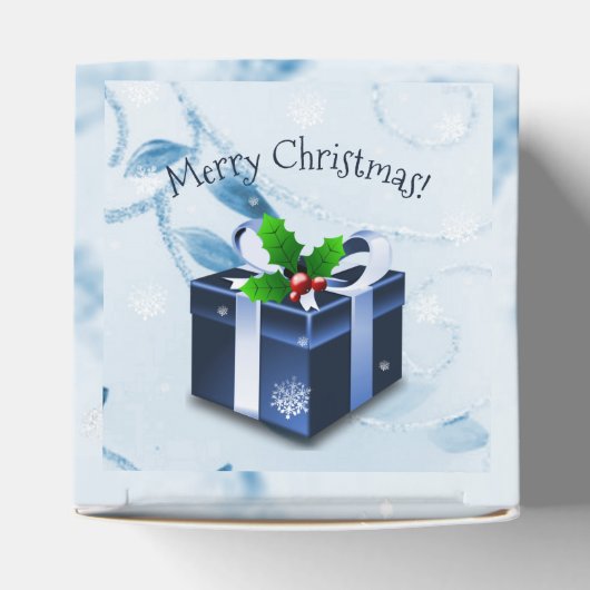 Blue Christmas Gift Favor Box Geschenkschachtel (Oben)