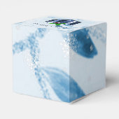 Blue Christmas Gift Favor Box Geschenkschachtel (Rückseite)