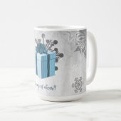 Blue Christmas Gift Holiday Tasse (VorderseiteRechts)