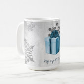 Blue Christmas Gift Holiday Tasse (Vorderseite Links)