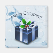 Blue Christmas Gift Magnet (Vorne)