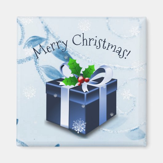 Blue Christmas Gift Magnet (Vorne)